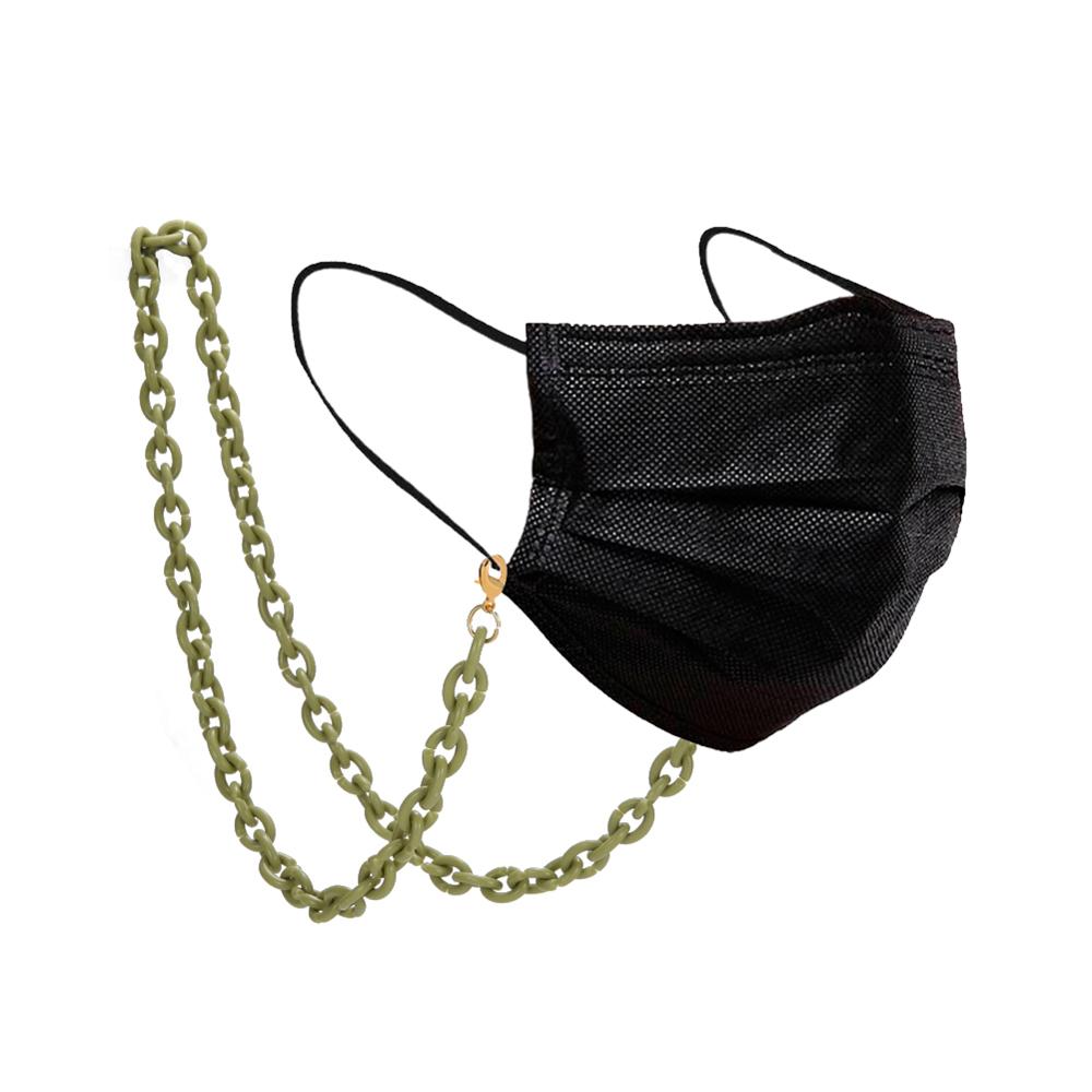 Teamer Cadena de soporte para mascarillas faciales para mujer, collar decorativo de que sujeta tu máscara alrededor de tu cuello, cadena de gafas acrílicas: green 1