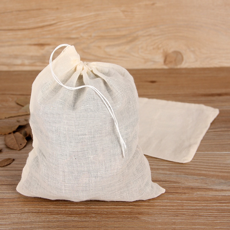 10 stk bomuldsmuslin snoreposer spænding te madlavning separat krydderi madfilter tom filterpose teposer teposer infuser