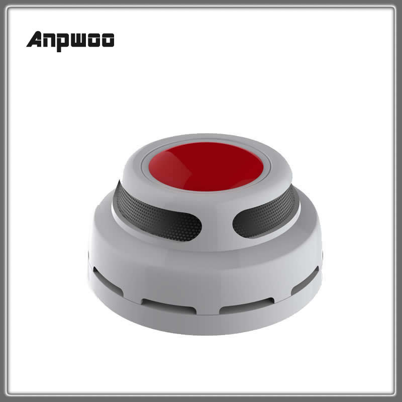 Anpwoo  al516 røgalarm brandalarm sensor lyd flash alarm advarsel røg test til indendørs sikkerhed i hjemmet