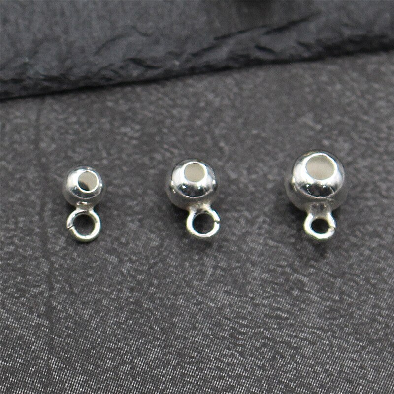2pcs/lot 100% 925 Sterling Silver Bail Spacer Beads 4mm 5mm 6mm Handmade Pendant Charm Beads DIY Necklace Bracelets Jewelry Make: 7x9mm hole 1.8mm