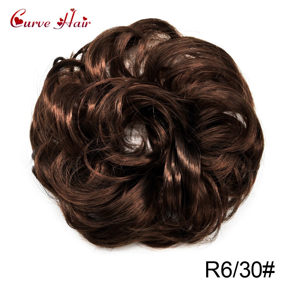 Chignon-peluca rizada de fibra sintética para niña y mujer, Potnytail, moño para el pelo, varios colores: R630