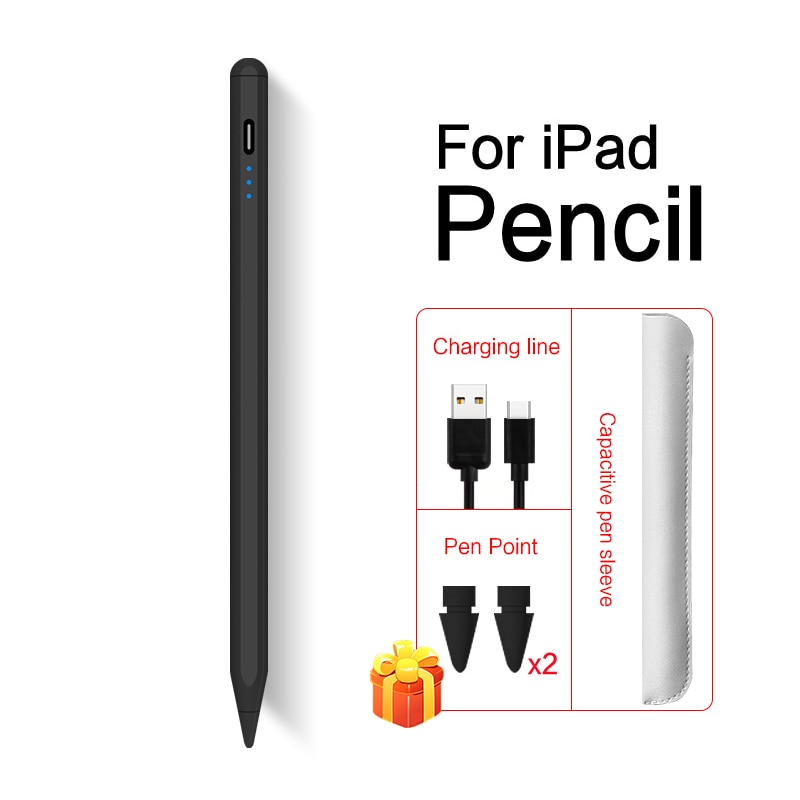 AJIUYU For iPad Pencil 2 1 Stylus Pen for Apple iPad Pro 11 12.9 2022 Mini6 Air5 4 8th 7 With Wireless Charg 애플펜슬: Black