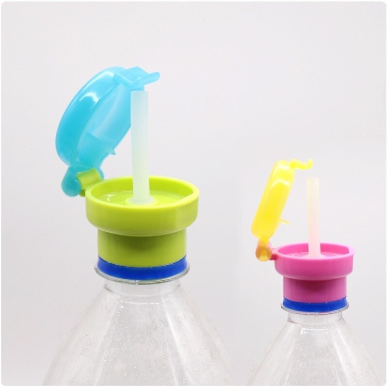 Adaptateur de bouteille d&#39;eau Portable anti-déversement, capuchon avec Tube, couvercle de paille pour bébé enfant, hygiène facile, distributeur de boissons