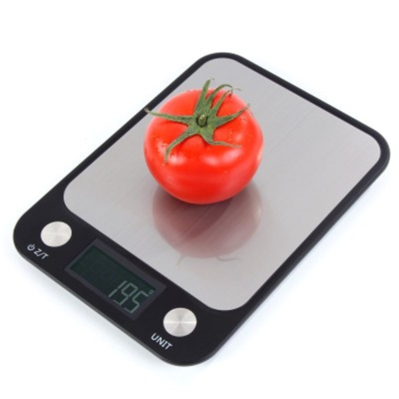 Báscula electrónica de cocina de acero inoxidable de 10KG, báscula Digital para alimentos de 5KG/1g, herramientas de pesaje para panadería, báscula de alimentos para el hogar