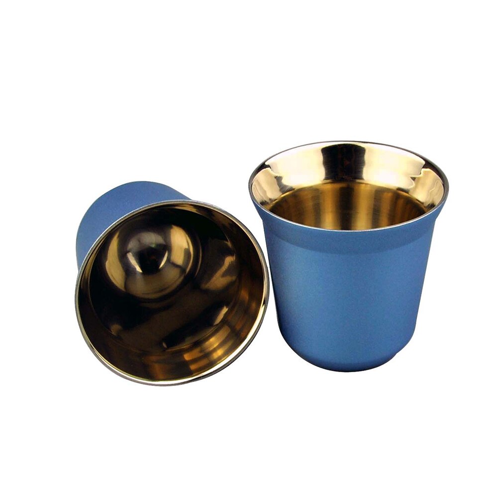 80ml dobbel vegg kaffekopp rustfritt stål kaffekrus espresso kaffekopper isolasjon kaffekopp kapsel krus te kaffekopper