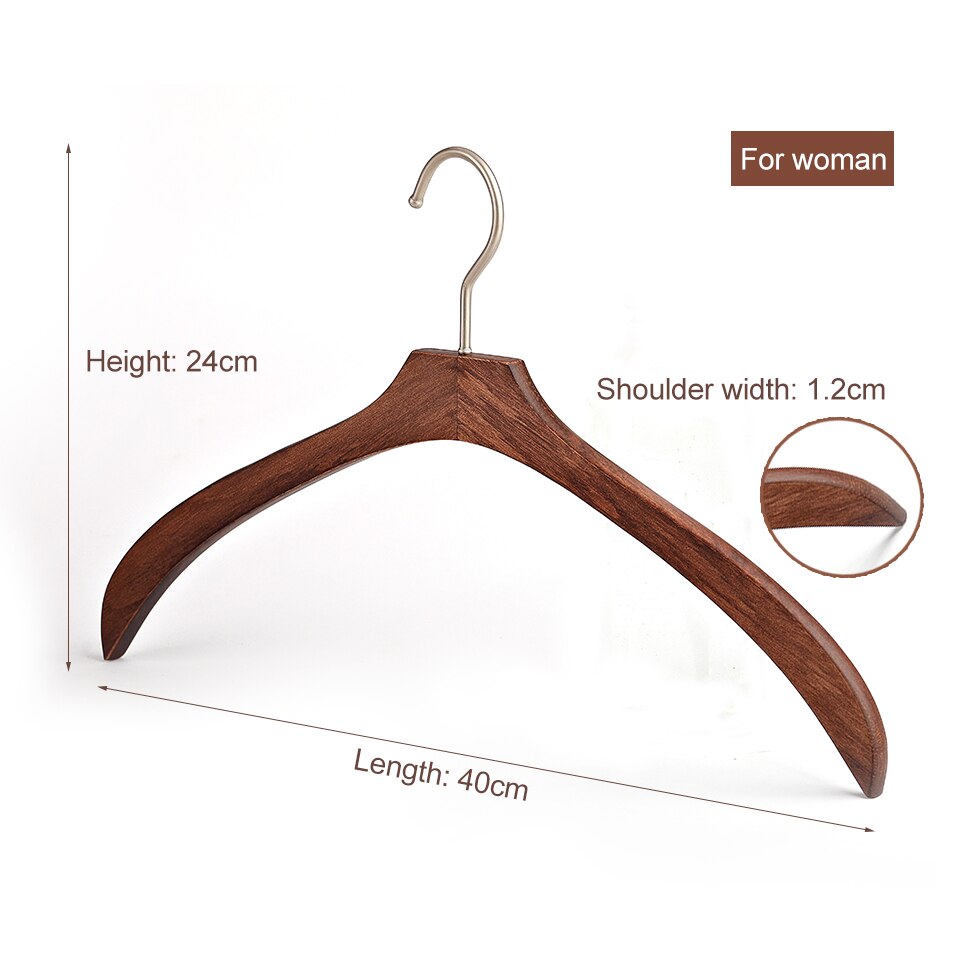 Cintres de vêtements en bois de luxe pour adultes, cintre de costume, organisateur de placard, garde-robe avec large épaule: Wood hanger woman 1