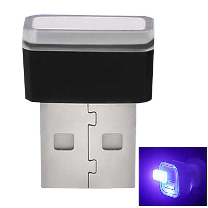 Bil styling usb dekorativ lampe belysning led atmosfære lys universal pc bærbar rød/blå/hvid/lilla: Pp