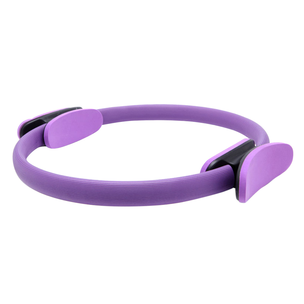 Dual Grip Yoga Pilates Ring Yoga Circle Muscles Bodybuilding Exercise Indoor Pilates Ring Fitness Tool: Purple