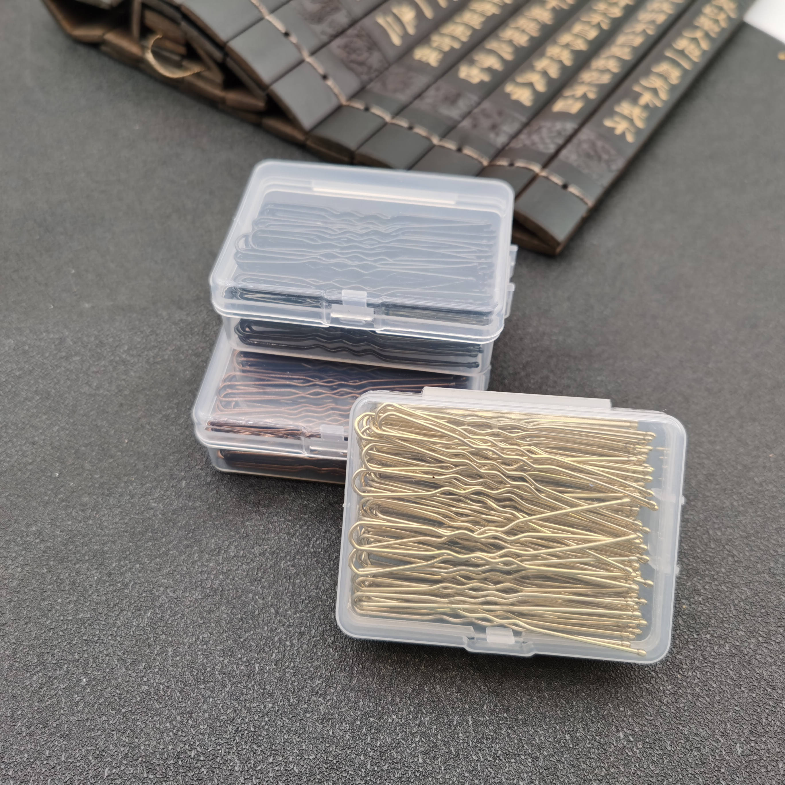 50/100 Uds. De pelo ondulado de 6CM para mujer, pasador en forma de U, pasador de agarre para salón, horquillas, accesorios para el cabello de Metal negro para de moño