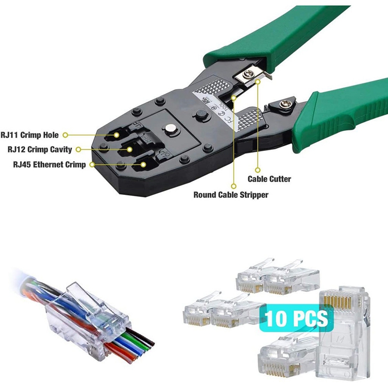 11 Stuk Netwerk Tester Netwerkkabel Klem Combinatie Kit Netwerk Kabel Tang Netwerk Gereedschap Reparatie Tool Set