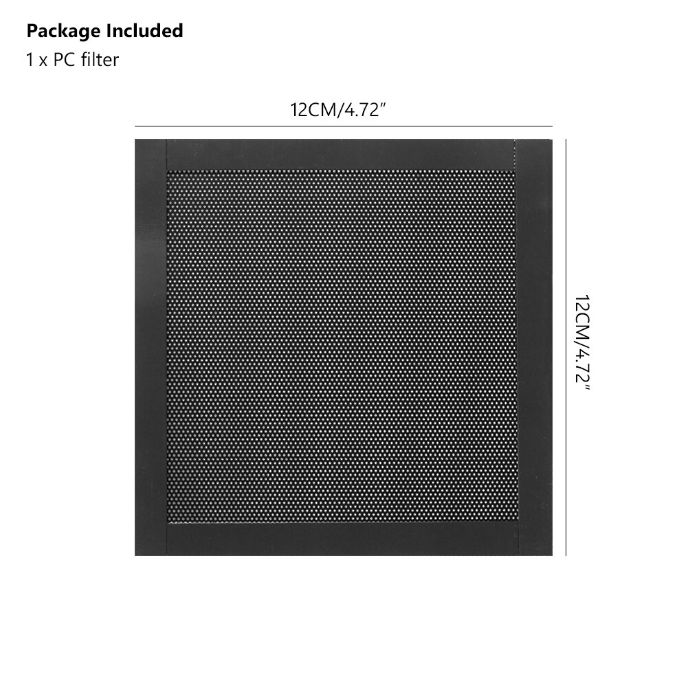 12 x 12 14 x 14 12 x 24cm tietokone pc kotelo tuuletin magneettinen pölysuodatin verkkokansi tietokoneen suoja pvc tuuletin pölynestoverkko: 12 x 12cm