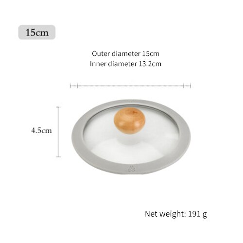 Tapa de vidrio templado multifuncional, olla a prueba de explosiones, visualización a prueba de gotas, borde de silicona, utensilios de cocina, piezas de utensilios de cocina: S