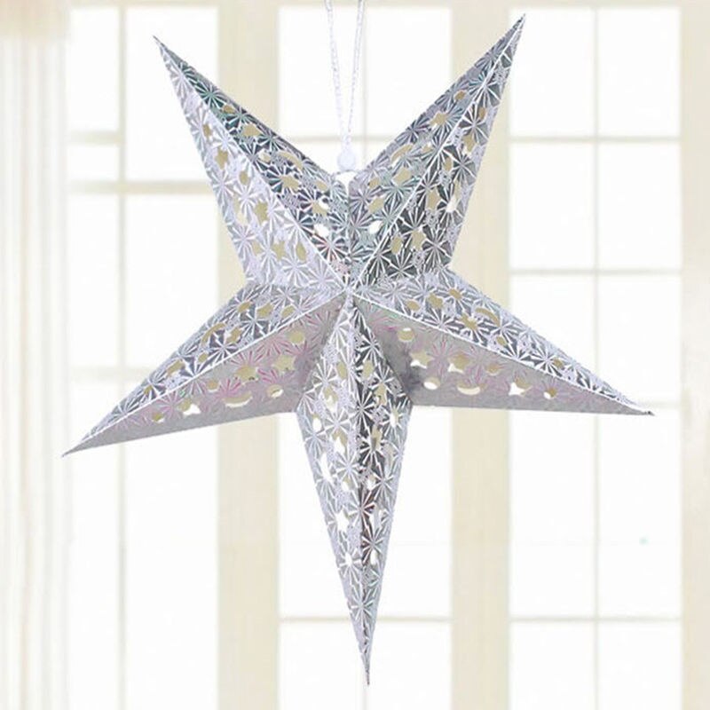 Plastic Christmas Tree Top Star Five-Pointed Star Pendant Christmas Tree Toppers For Christmas Party Decoration: 2