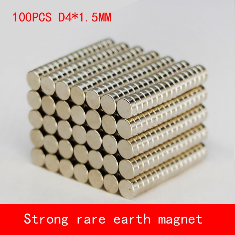 100 stks 4x1.5mm n50 zeldzame aarde magneten sterke neodymium schijf magneet 4*1.5