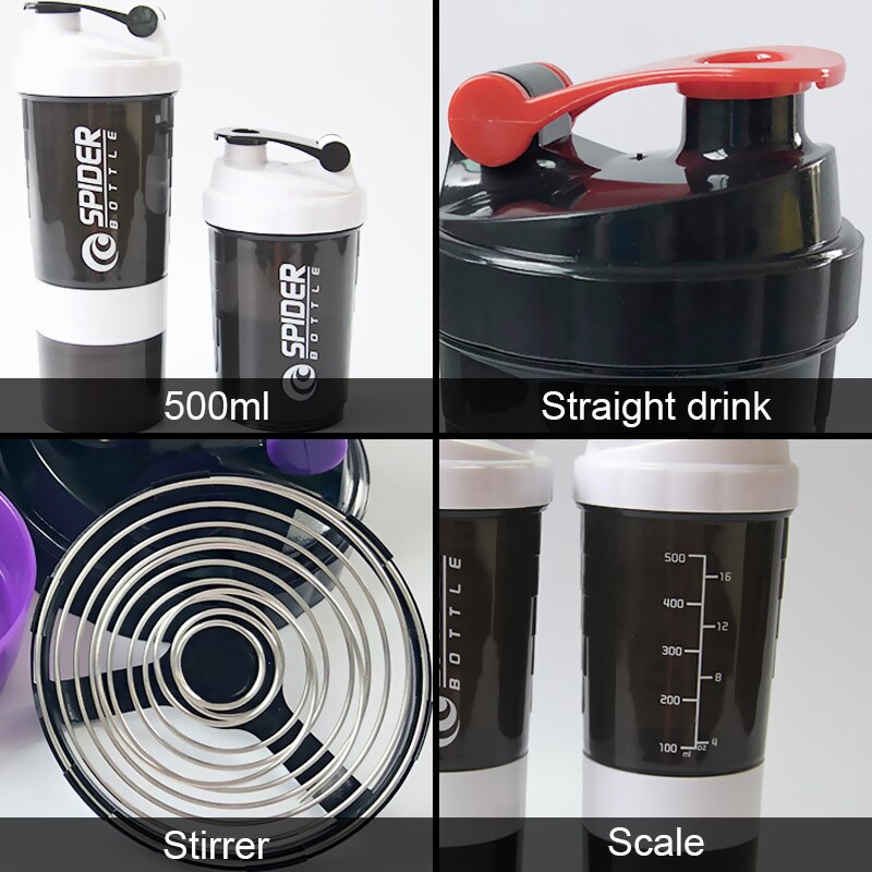 500ml copo de água plástico portátil copo copo de água esportes garrafa de água proteína shaker viagem ao ar livre portátil leakproof drinkware plástico