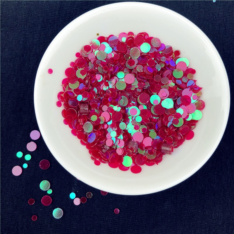 20 G/partij 4000Pcs Transparante Dot Vorm Pailletten Multi Size 2-4Mm Ronde Pailletten Pailetten Nagels, bruiloft Decoratie Confetti