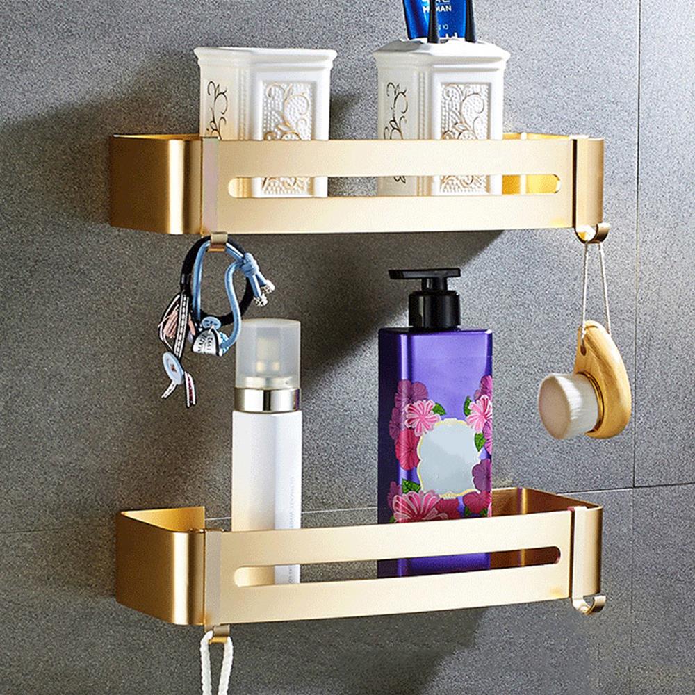 Badkamerplanken opbergdoos douche opbergrek shampoo rek toilet gratis perforatie hoekrek perforatie- en spijkervrij dubbel gebruik