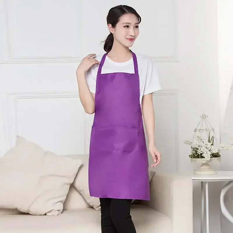 Delantal con pechera para Chef con bolsillos, correa para el cuello, delantales de tela para cocinar, manualidades, limpieza del hogar, Chef para hombres y mujeres, lavable a máquina: M / Azul