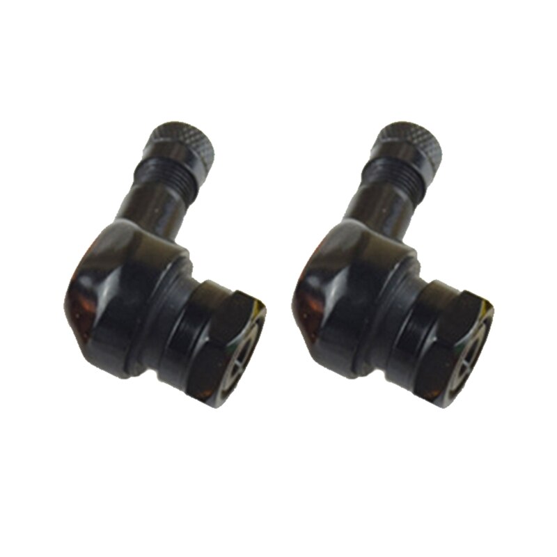 Vástago de válvula de aleación de aluminio con ángulo de 90 grados, vástago de válvula para neumático sin cámara de motocicleta CNC, 2 uds., para piezas de rueda de llanta de 11,3mm: Black