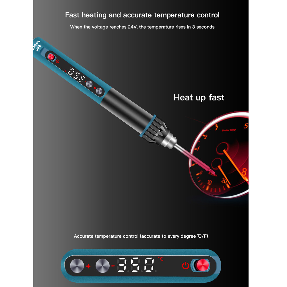 CXG 968 Mini Portable Soldering Iron Intelligent Adjustable Constant Temperature Sleep Function LED Display Portable Weld Tool