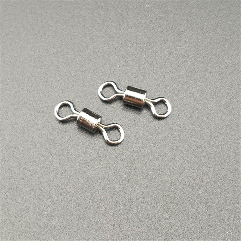 50pcs/lot Fishing Swivel Sizes 2-14# Solid Stainless Steel Connector Ball Bearing Snap Fishing Swivels Rolling Beads Accessories