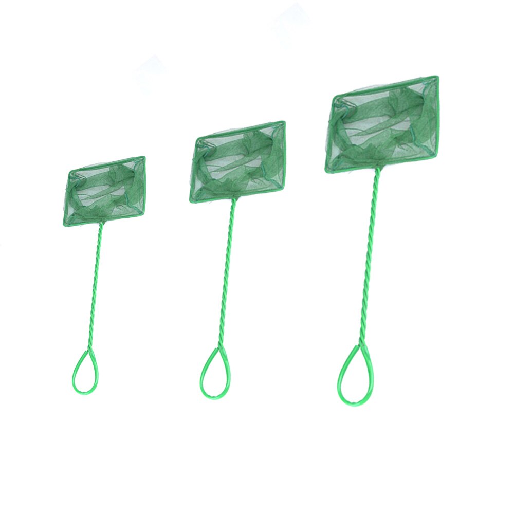 Mini Fish Net Aquarium Fish Catch Tool Handle Fishing Net Aquarium Fish Tank Cleaner Too Accessories Round/Rectangle