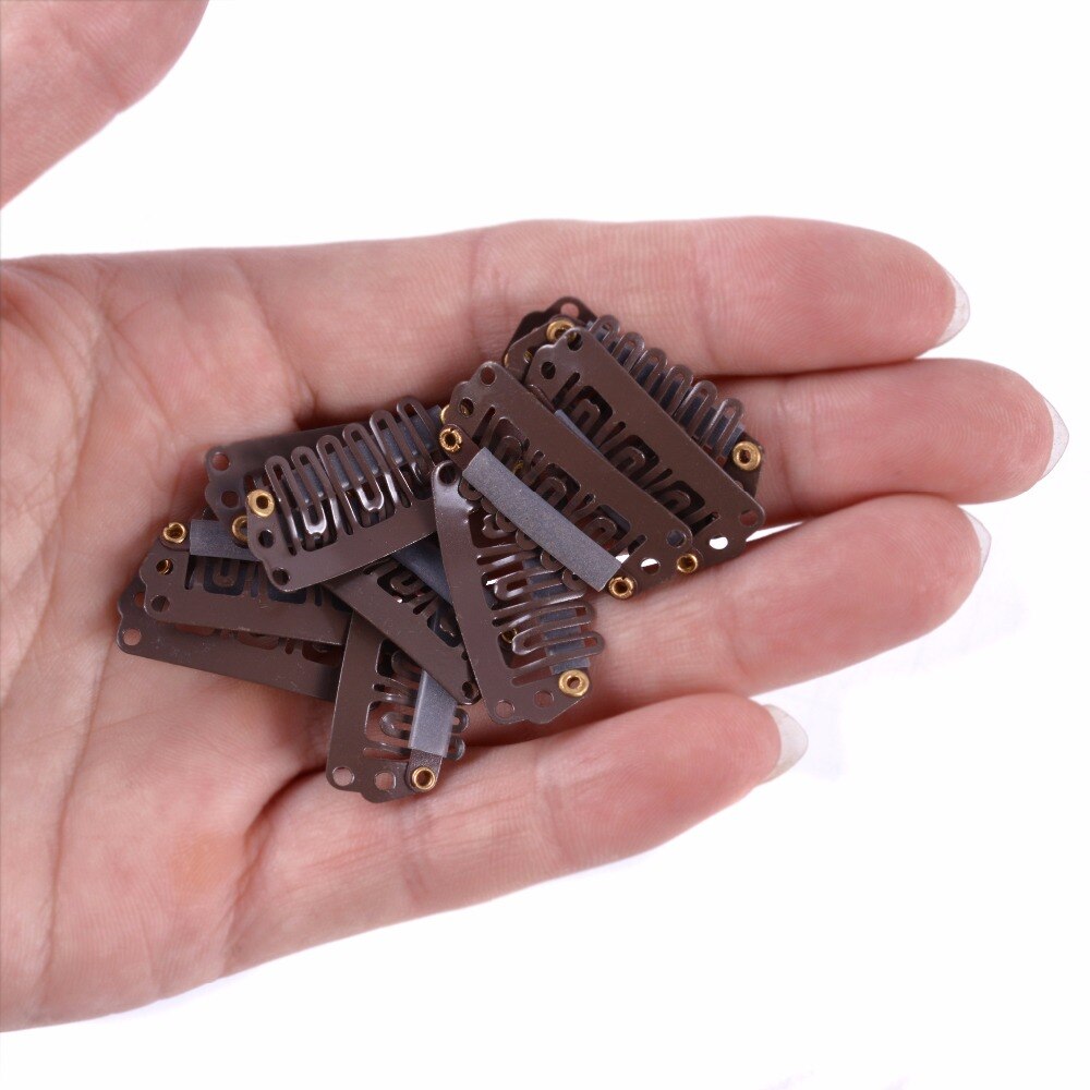 50pcs 28mm U Shaped Snap Clips For Hair Extensions Metal Clip With Silicone Back Wig Clips For Clip In Weave Wig Accessories