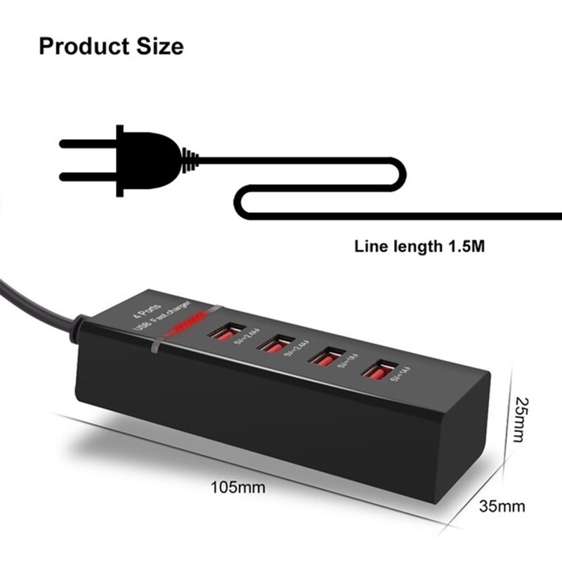 Universal- 4 USB Hafen Schnelle praktisch-ladegerät Reise Zauberstab Energie Schnelle Ladestation EU UNS Stecker Adapter Für Handys für IPhone