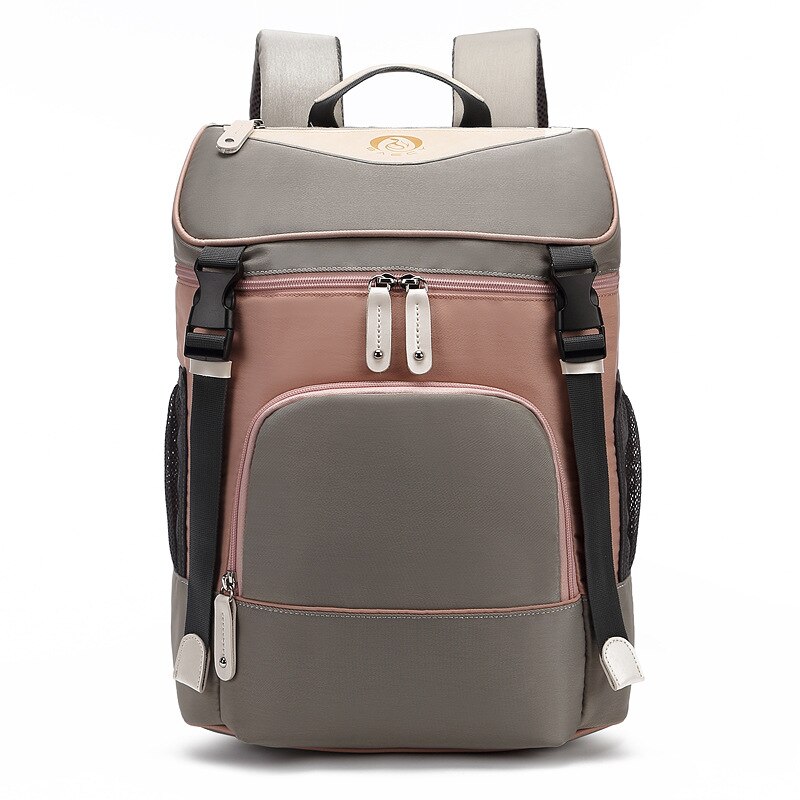 Mode Luiertas Multifunctionele Massa Mother 'S Tas Schouders Aiaper Uit Rugzak Baby Tas: Grey Pink