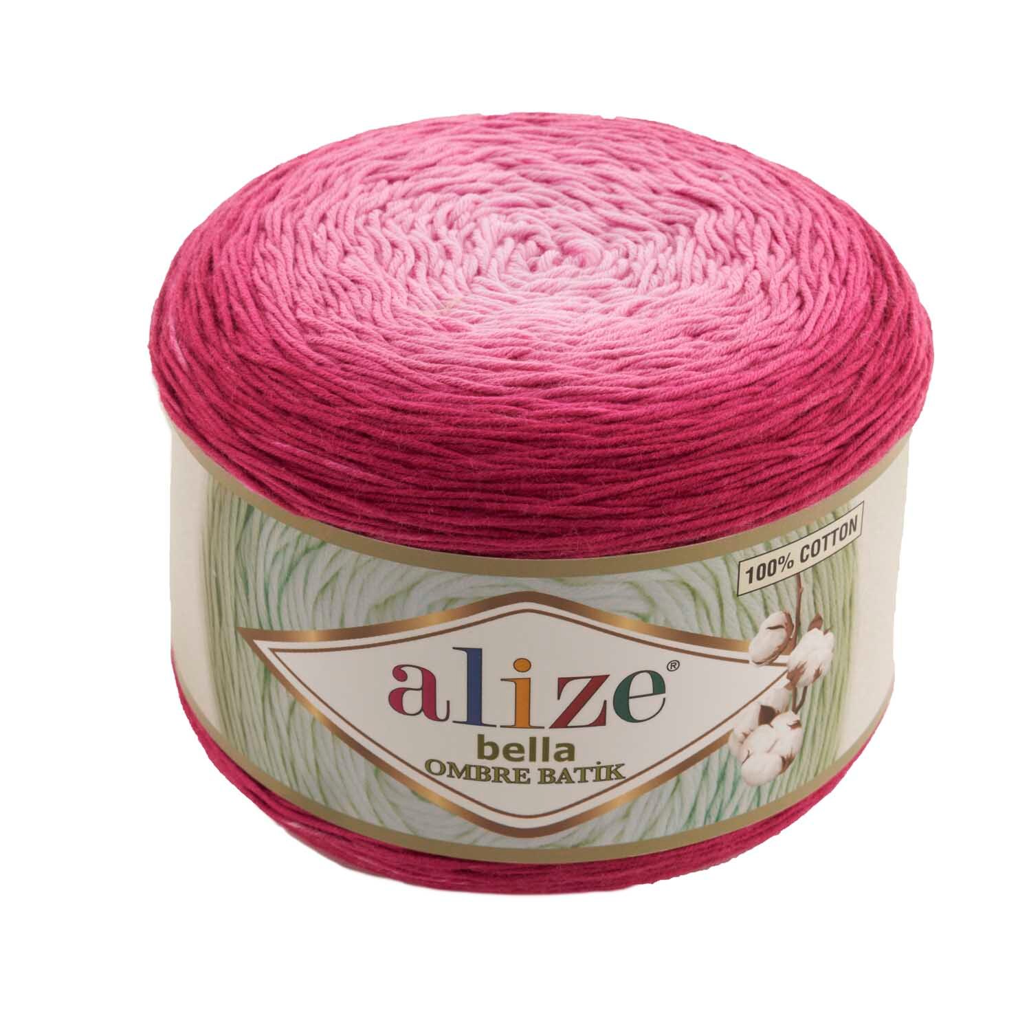 Hand Knitted Yarn 100% Cotton - 900 Meters(1-2x250gr) - 8 Color-Cake Knit Yarn Ball Scarf - Alize Bella Ombre Tie Dye-Sweater-DIY: 7405