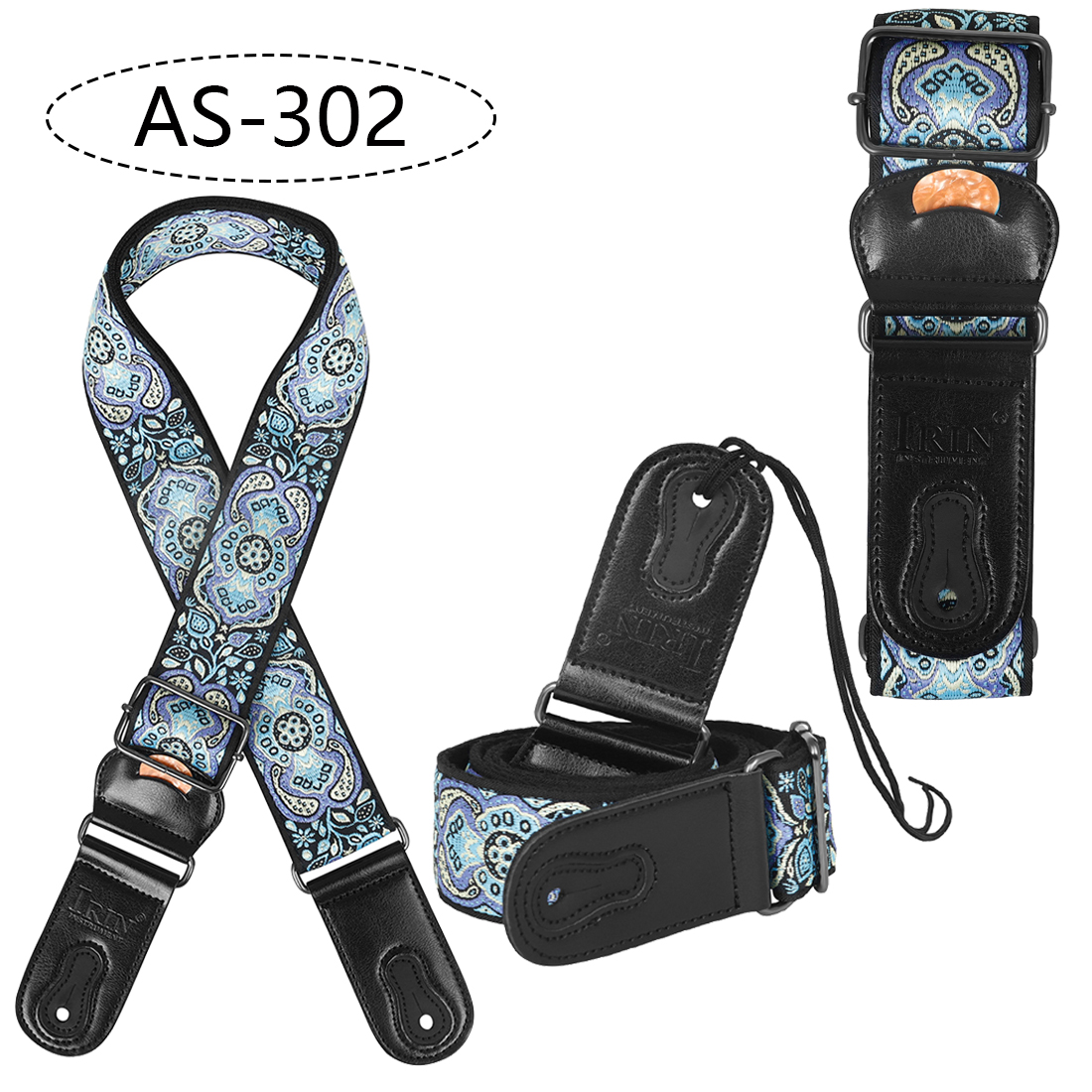 Correa de guitarra para bajo, correas bordadas de cuero y algodón, correa ajustable para el cuello con selección, accesorios para bajo y guitarra acústica eléctrica: Rojo