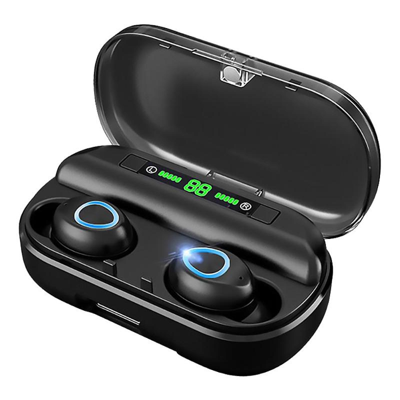 HKFZ Wireless Earphone Bluetooth V5.0 Sports Wireless Headphone LED Display Touch Control Stereo Earbuds with Microphone Headset: style B