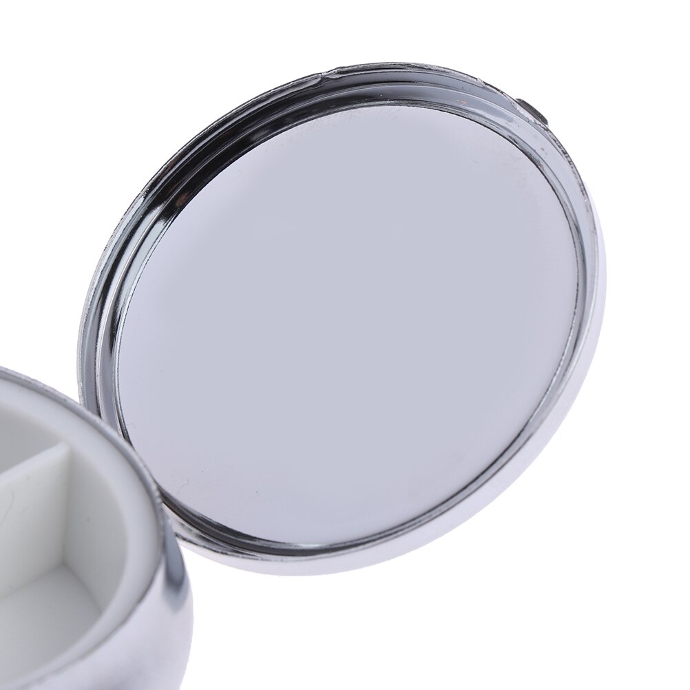 Draagbare pillendoos opvouwbare pillendoos metalen pillensnijder medicijnorganizer make-up opbergcontainer willekeurige