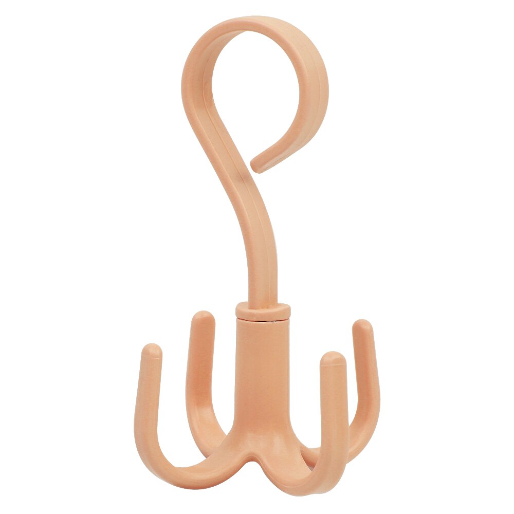 4pcs Hangers for Clothes Space Saving Bag Holder Wardrobes Handbag Rack 360 Degrees Rotating Hook Wall Hooks for Kitchen Bedroom: Pink