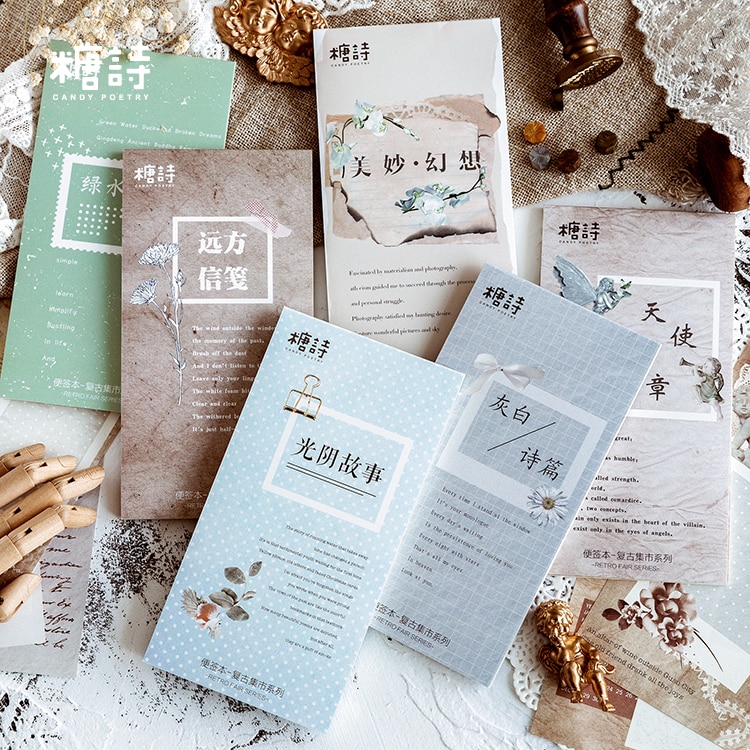 Retro Engels Poëzie Bloem Plant Bureau Wekelijkse Planner Memo pad Sticky Notes Stickers Papier Briefpapier Te Doen Lijst Kantoorbenodigdheden