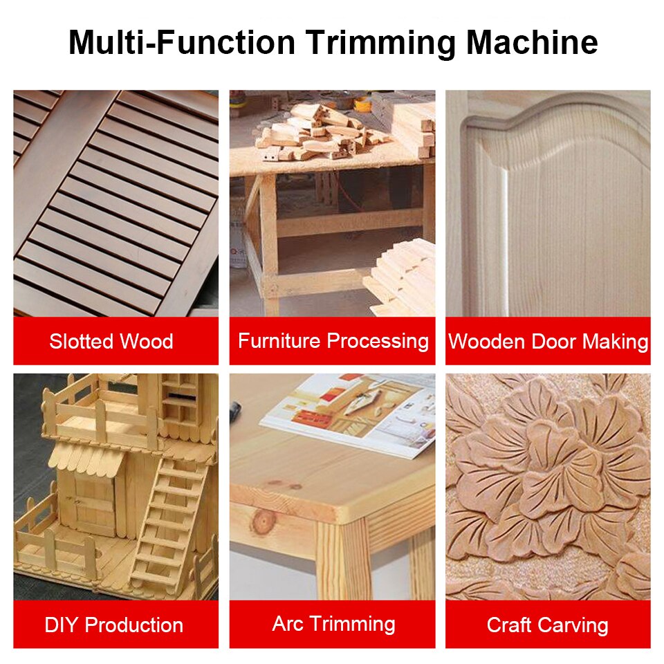 800W Woodworking Electric Trimmer Wood Milling Engraving Slotting Trimming Machine Carving Machine DIY Router Wood