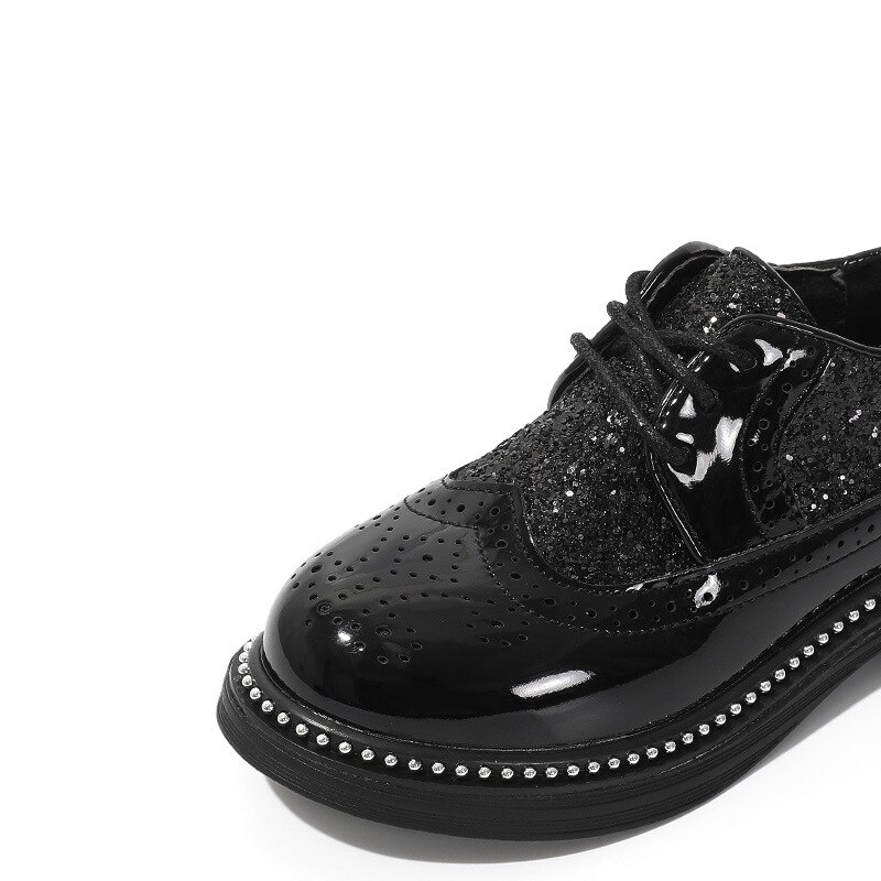 Chaussures de printemps en cuir Pu pour enfants | Chaussures de noire, chaussures d'école à la pour garçons, Oxford, semelle souple à paillettes