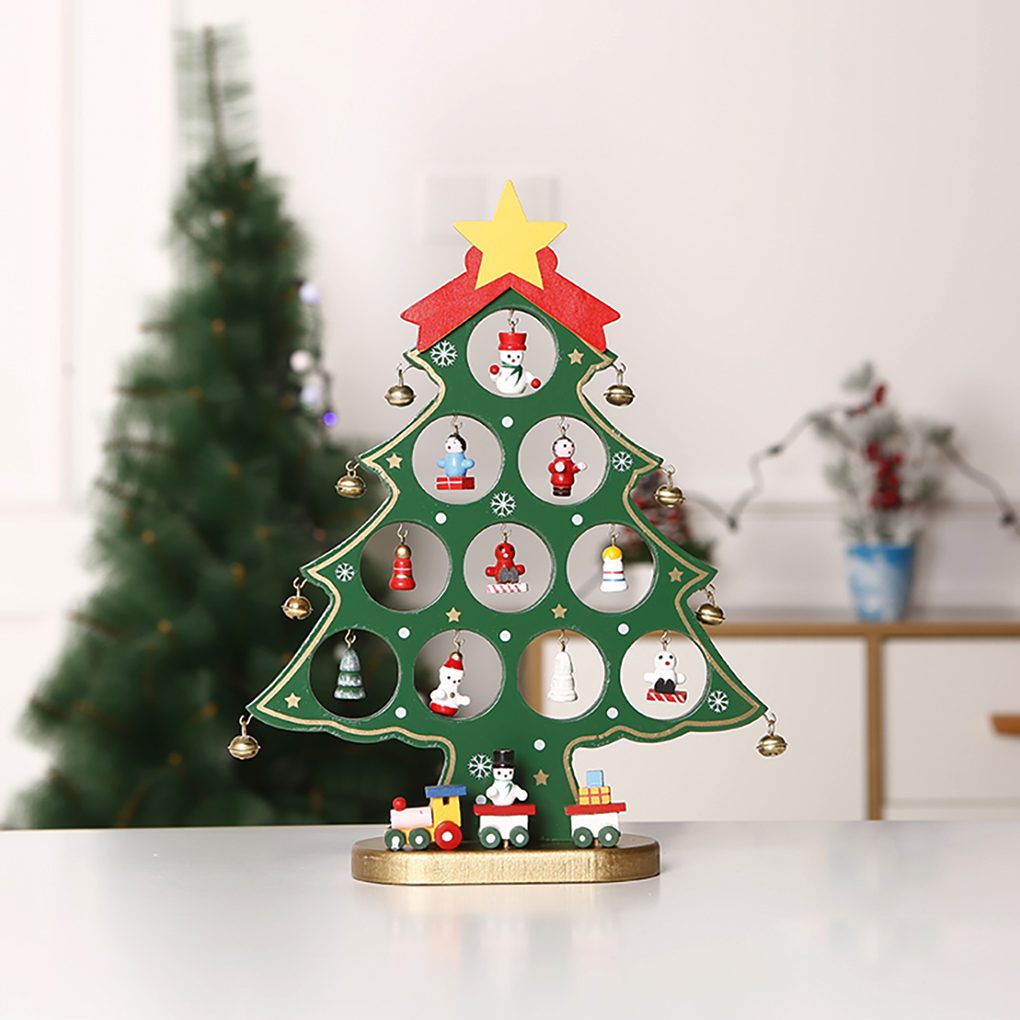 Christmas Tree Table Ornament Home Office Restaurant Desk Tabletop Wooden Tree Decor Christmas year decorations