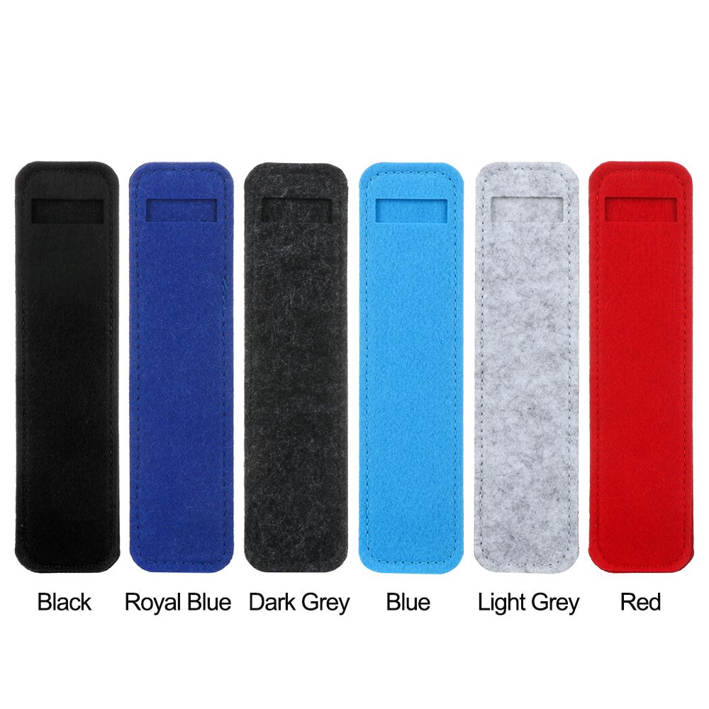 Pure Color Felt Pen Pouch Holder Single Hole Roller Ballpoint Fountain Pens Pencil Case Pen Bags School Office Stationery