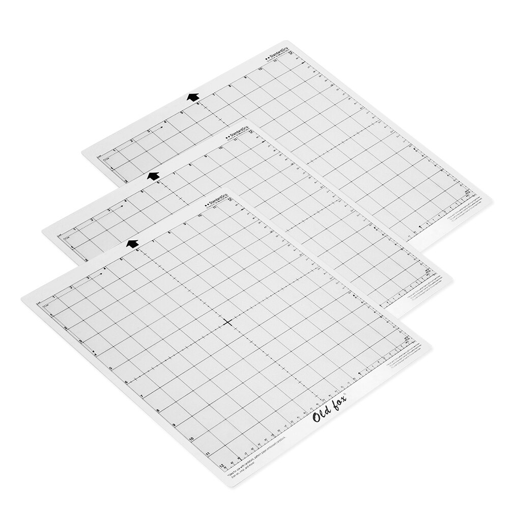 2pcs Replacement Cutting Mat Transparent Adhesive Mat with Measuring Grid 12 * 12 Inch for Silhouette Cameo Plotter Machine