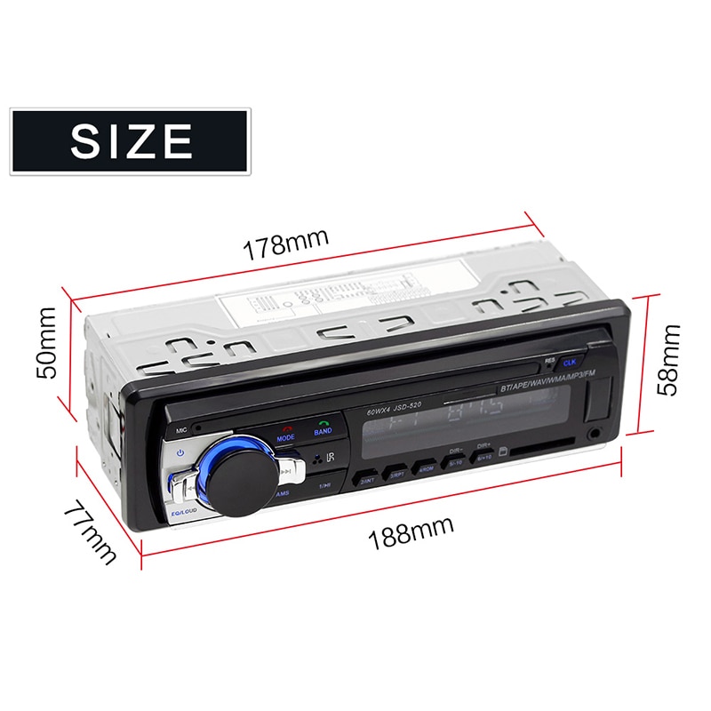 Autoradio 1 din Car Radio Multimedia Mp3 Player Stereo Amplifier With Remote FM Aux Input Receiver SD USB For Pioneer Car Radios