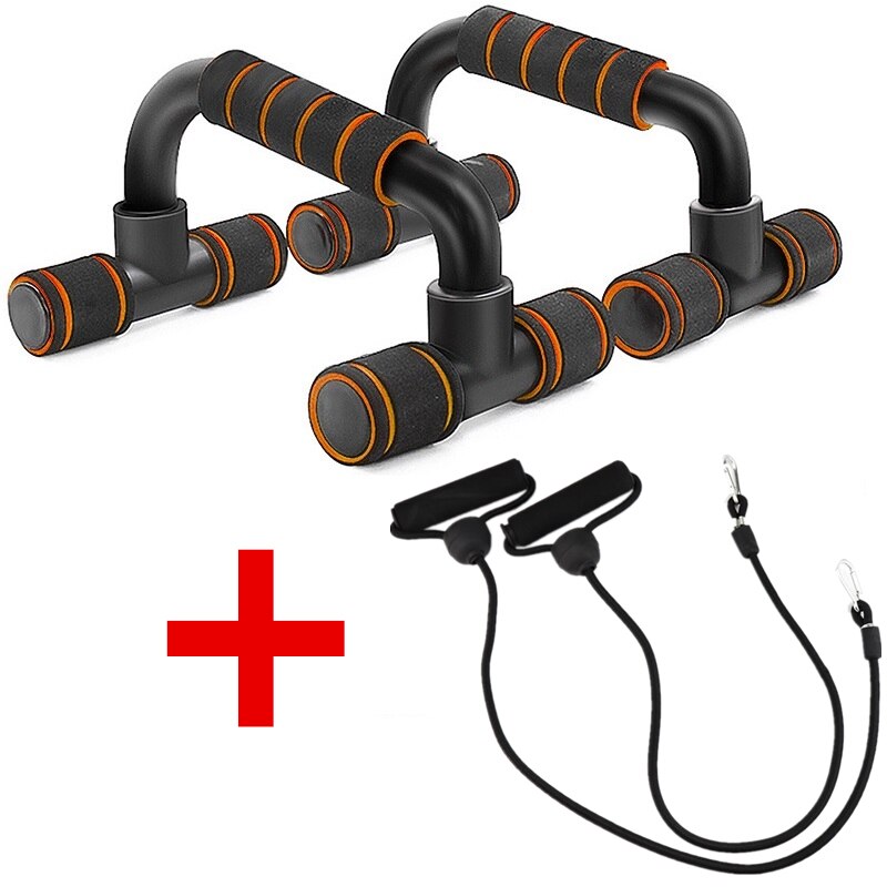 Push Up Stand Portable Fitness Equipment Rack Gym Sport Bodybuilding Exercise At Home Calisthenics Horizontal Bar Push-ups Board: Orange pull ropes
