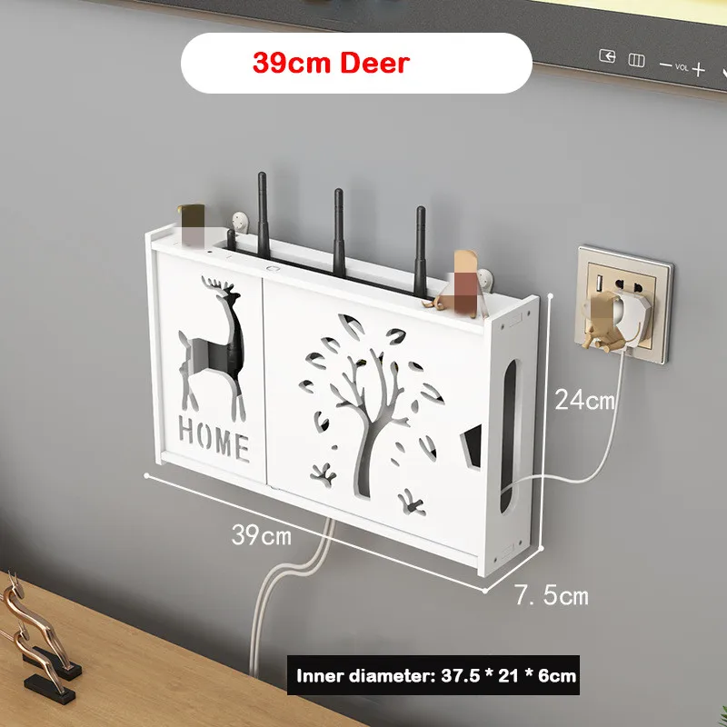 kabellos Wifi Router Lagerung Kasten Wohnzimmer Steckdose Wifi Dekoration Zauberstab-montiert TV einstellen-oben-Kasten Gestell Kabel Energie Organizer: Lila