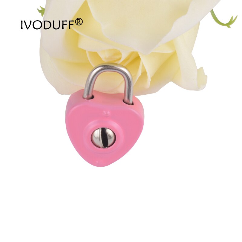 Metal lille hjertelås med nøgler, hjerte hængelås i rosa pink farve til dekoration