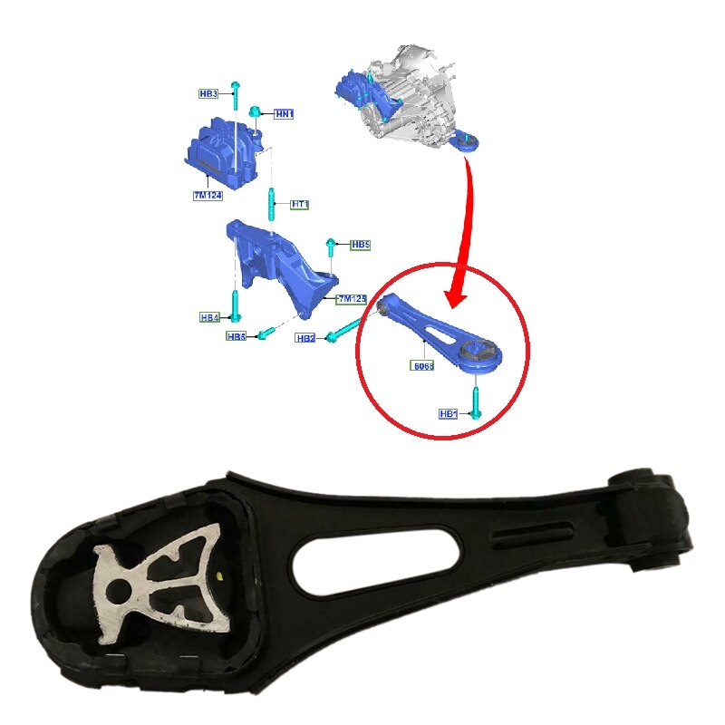 For Ford Transit MK8 Custom 2.2 FWD Gearbox Engine Mount Insulator Support