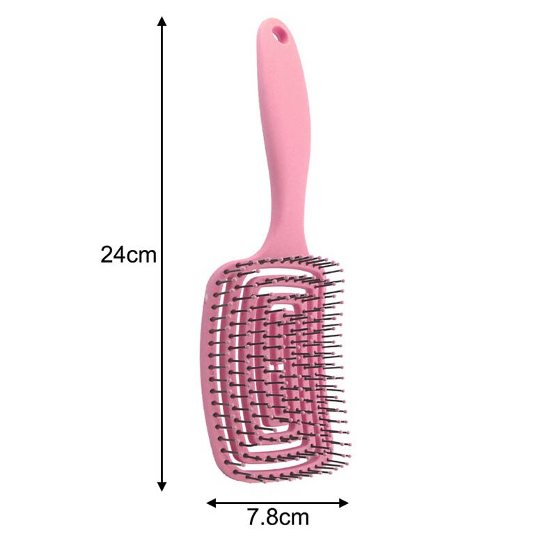 1Pcs 4 Kleuren Kiezen Abs/Siliconen Vrouwen Meisje Droog Nat Dual Gebruik Haren Kam Haarborstel Hoofdhuid Massage Haarborstel: Roze