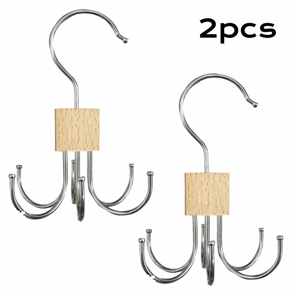 360 ° Roterende Opslag Hanger Haak Multi-Klauw Tas Metalen Riemen Rek Houten Organizer Voor Bh Stropdassen Sjaals Huishoudelijke Kast Acces: Dark Gray