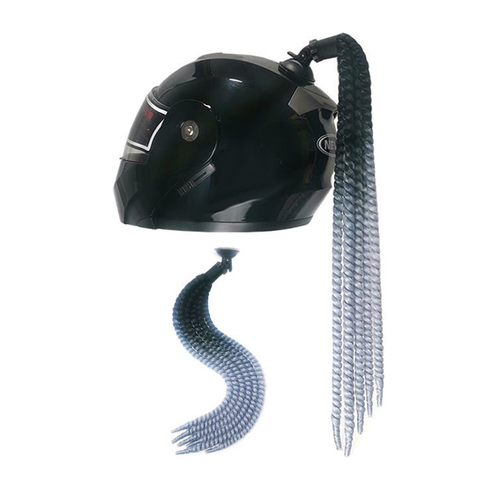 Punk stil motorcykel hjelm dreadlocks kvinder hjelm dreadlocks hestehale fletning motocross cykelhjelm punk hår dekoration: Z1