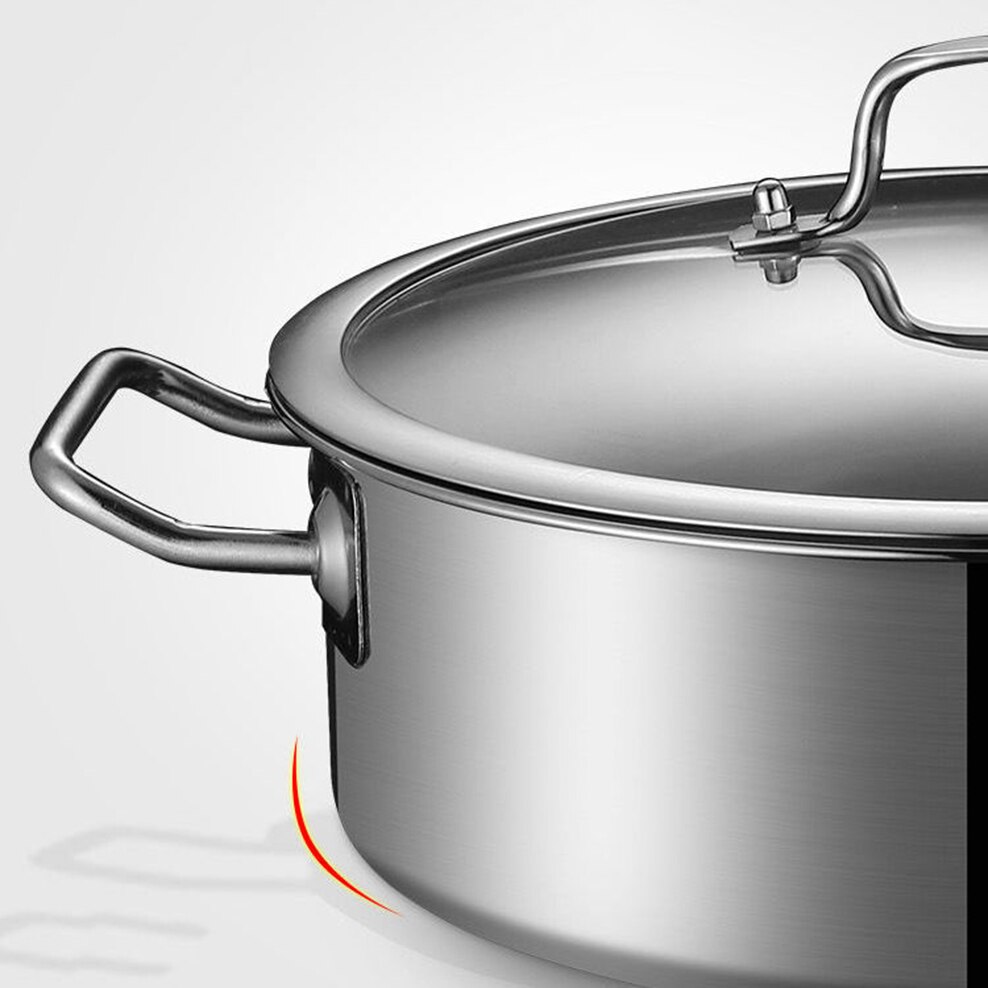304 Stainless Steel Pot Thickened Mandarin Duck Pot Large Capacity Soup Pot With Spoon Special For Induction Cooker Pan