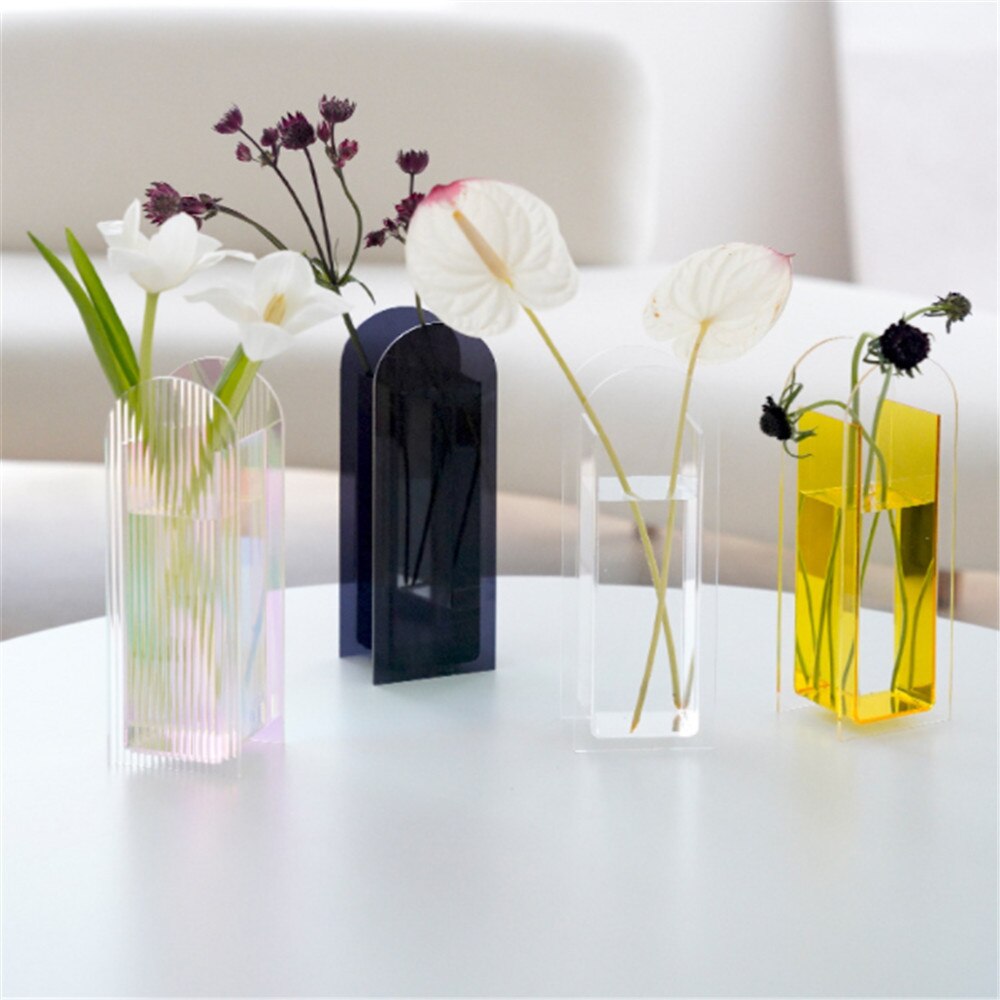 Akryl vase blænde farverige blomstervase indretning ornamenter lille vase kreativitet hjem stue dekoration